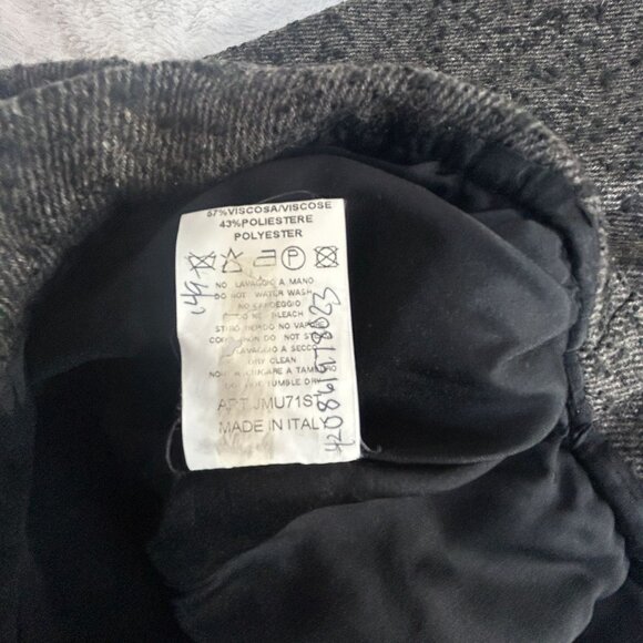 Jo No Fui Womens Wool Blend A-Line Skirt Black Gray Pockets Lined Made in Italy - Picture 4 of 9